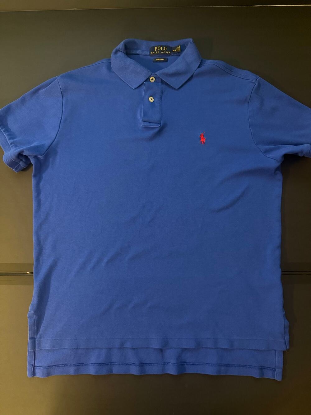 Polo Ralph Lauren Men’s M Custom Fit Blue Polo – Red Pony Logo Cotton
